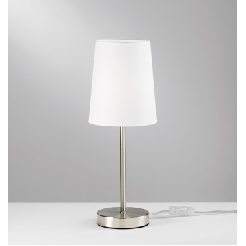 SALLY επιτραπέζιο φωτιστικό πορτατίφ  I-SALLY-L-NIK  Fan Europe νίκελ - λευκό καπέλο