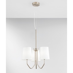 SALLY Κρεμαστό Φωτιστικό πολυέλαιος  I-SALLY-3-NIK Fan Europe νίκελ - λευκά καπέλα