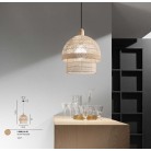 SIBILLA - Κρεμαστό Φωτιστικό I-SIBILLA-S1 Fan Europe - RATTAN Ø 40