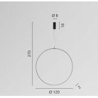 TOORX Κρεμαστό φωτιστικό Fan Europe LED-TOORX-S100-NER  μαύρο 3000 4000 6500K / Ø 100 cm