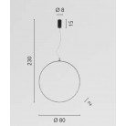 TOORX Κρεμαστό φωτιστικό Fan Europe LED-TOORX-S80-NER  μαύρο 3000 4000 6500K / Ø 80 cm