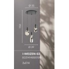 WEIZEN κρεμαστό φωτιστικό Fan Europe I-WEIZEN-S3 γυάλινα καπέλο χρωμέ