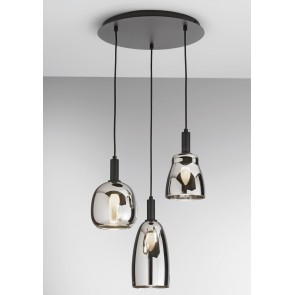 WEIZEN κρεμαστό φωτιστικό Fan Europe I-WEIZEN-S3 γυάλινα καπέλο χρωμέ