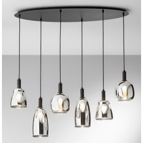 WEIZEN κρεμαστό φωτιστικό Fan Europe I-WEIZEN-S6 γυάλινα καπέλο χρωμέ