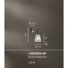 WEIZEN φωτιστικό απλίκα τοίχου Fan Europe I-WEIZEN-AP γυάλινο καπέλο χρωμέ