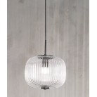 ODETTE Κρεμαστό φωτιστικό ONDALUCE SO.ODETTE/CLEAR μαύρο μέταλλο διάφανο φυσητό γυαλί Ø25cm H19,5cm