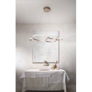 POIS Κρεμαστό φωτιστικό LED ONDALUCE SO.POIS/ORO-4000K χρυσό μέταλλο 60W 4000K L108cm H70cm