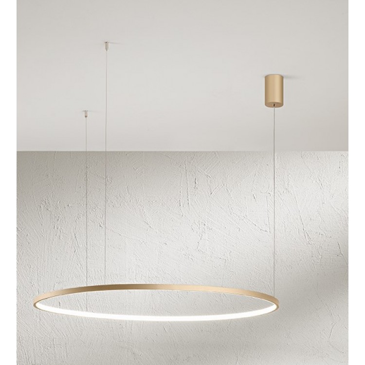 SOEL Κρεμαστό φωτιστικό LED ONDALUCE SO.SOEL/100-ORO χρυσό μέταλλο Ø100cm 47W 3000K SOEL Κρεμαστό φωτιστικό LED ONDALUCE SO.SOEL/100-ORO χρυσό μέταλλο Ø100cm 47W 3000K