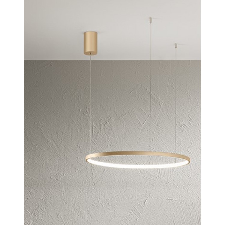 SOEL Κρεμαστό φωτιστικό LED ONDALUCE SO.SOEL/60-ORO χρυσό μέταλλο Ø60cm 28W 3000K