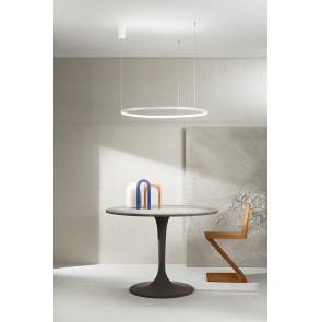 SOEL Κρεμαστό φωτιστικό LED ONDALUCE SO.SOEL/80-BIANCO λευκό μέταλλο Ø80cm 38W 3000K/4000K
