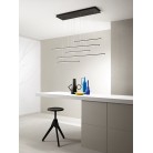 GENIUS Κρεμαστό LED ONDALUCE SO.GENIUS/5O-NERO πεντάφωτο μαύρο μέταλλο 3050lm L122cm