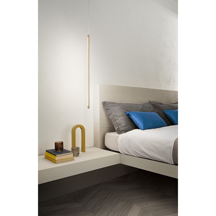 GENIUS Κρεμαστό LED ONDALUCE SO.GENIUS/V-ORO μονόφωτο χρυσό μέταλλο 620lm H70cm GENIUS Κρεμαστό LED ONDALUCE SO.GENIUS/V-ORO μονόφωτο χρυσό μέταλλο 620lm H70cm