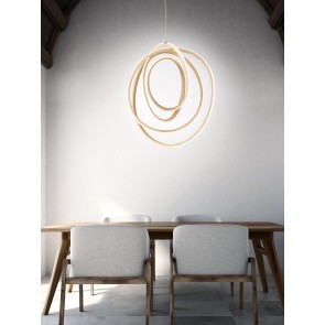 GOLDEN Κρεμαστό LED ONDALUCE SO.GOLDEN/50 χρυσό μέταλλο 2190lm Ø50cm