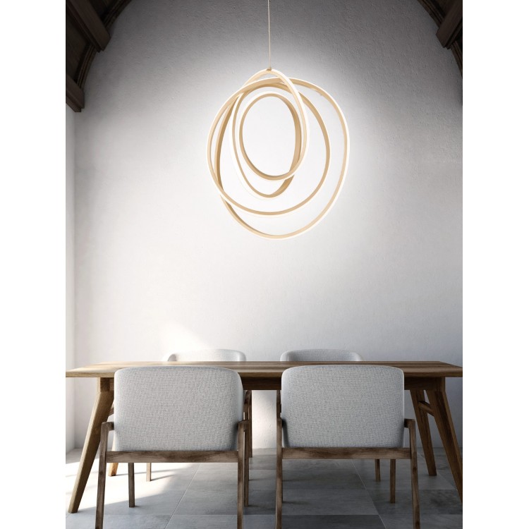 GOLDEN Κρεμαστό LED ONDALUCE SO.GOLDEN/50 χρυσό μέταλλο 2190lm Ø50cm GOLDEN Κρεμαστό LED ONDALUCE SO.GOLDEN/50 χρυσό μέταλλο 2190lm Ø50cm