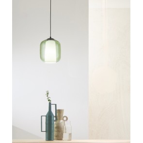BONNIE 2 Κρεμαστό Φωτιστικό ONDALUCE ON-SO.BONNIE/2-VERDE μονόφωτο πράσινο φυσητό γυαλί Ø22cm