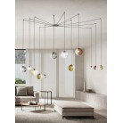  BELLA Φωτιστικό κρεμαστό SO.BELLA/2-FUME ONDALUCE  Ø24 cm διάφανο - φιμέ