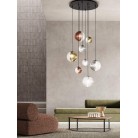  BELLA Φωτιστικό κρεμαστό SO.BELLA/2-FUME ONDALUCE  Ø24 cm διάφανο - φιμέ