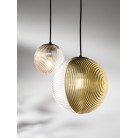 BELLA Φωτιστικό κρεμαστό SO.BELLA/1-AMBRA ONDALUCE  Ø15 cm διάφανο - μελί