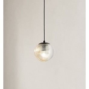 BELLA Φωτιστικό κρεμαστό SO.BELLA/1-AMBRA ONDALUCE  Ø15 cm διάφανο - μελί
