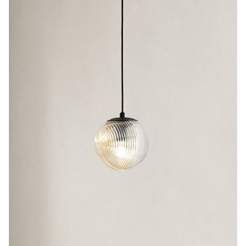 BELLA Φωτιστικό κρεμαστό SO.BELLA/1-AMBRA ONDALUCE  Ø15 cm διάφανο - μελί