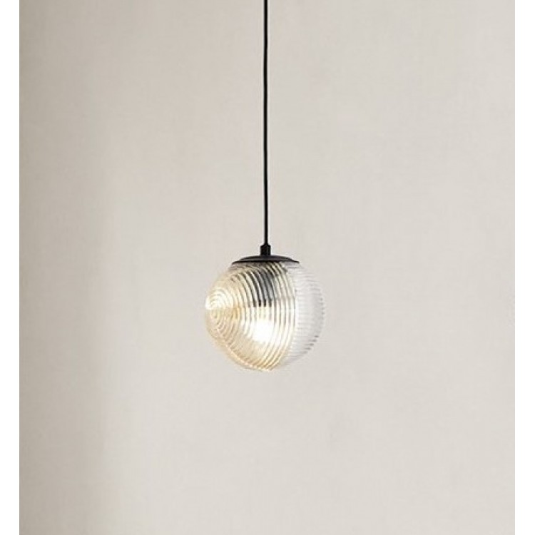 BELLA Φωτιστικό κρεμαστό SO.BELLA/1-AMBRA ONDALUCE  Ø15 cm διάφανο - μελί