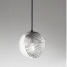 BELLA Φωτιστικό κρεμαστό SO.BELLA/1-FUME ONDALUCE  Ø15 cm διάφανο - φιμέ