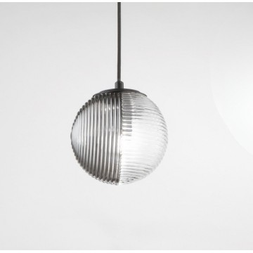 BELLA Φωτιστικό κρεμαστό SO.BELLA/1-FUME ONDALUCE  Ø15 cm διάφανο - φιμέ