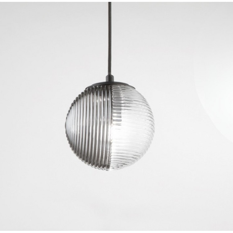 BELLA Φωτιστικό κρεμαστό SO.BELLA/1-FUME ONDALUCE  Ø15 cm διάφανο - φιμέ