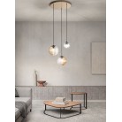 BELLA Φωτιστικό κρεμαστό SO.BELLA/2-AMBRA ONDALUCE  Ø24 cm διάφανο - μελί