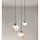 BELLA Φωτιστικό κρεμαστό SO.BELLA/2-AMBRA ONDALUCE  Ø24 cm διάφανο - μελί