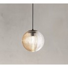 BELLA Φωτιστικό κρεμαστό SO.BELLA/2-AMBRA ONDALUCE  Ø24 cm διάφανο - μελί