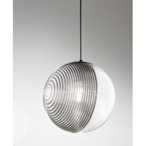  BELLA Φωτιστικό κρεμαστό SO.BELLA/2-FUME ONDALUCE  Ø24 cm διάφανο - φιμέ