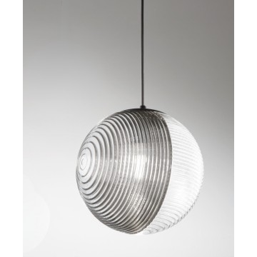  BELLA Φωτιστικό κρεμαστό SO.BELLA/2-FUME ONDALUCE  Ø24 cm διάφανο - φιμέ