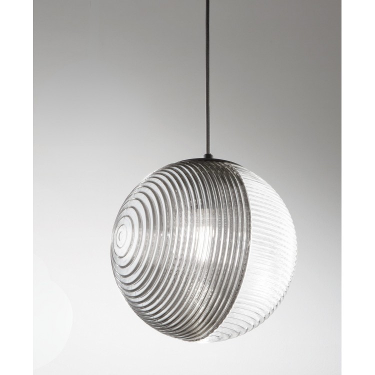  BELLA Φωτιστικό κρεμαστό SO.BELLA/2-FUME ONDALUCE  Ø24 cm διάφανο - φιμέ