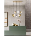 BELLA Φωτιστικό κρεμαστό SO.BELLA/2-TRASP ONDALUCE  Ø24 cm διάφανο