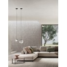  BELLA Φωτιστικό κρεμαστό SO.BELLA/2-FUME ONDALUCE  Ø24 cm διάφανο - φιμέ