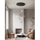 CONCRETE Φωτιστικό κρεμαστό SO.CONCRETE/BIANCO ONDALUCE τσιμεντένιο - λευκό Ø10,5cm