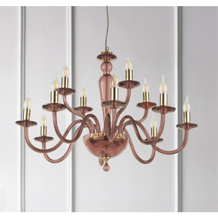 PAGANINI πολυέλαιος  LP.PAGAN/12-BGN Ondaluce - μπορντο 12φωτος