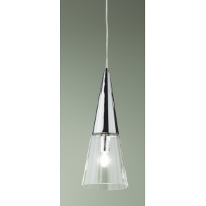 TRENTO Κρεμαστό φωτιστικό SO.TRENTO/1 ONDALUCE  Ø 15 cm L37cm χρωμέ - διάφανο γυαλί