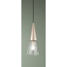 TRENTO Κρεμαστό φωτιστικό SO.TRENTO/1-ORO ONDALUCE  Ø 15 cm L37cm χρυσό - διάφανο γυαλί