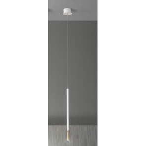 TUBIC Κρεμαστό φωτιστικό SO.TUBIC/BCO.ORO - σωλήνας Ø 2,5 cm L54cm άσπρο - χρυσό