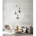 AMPOLLA Κρεμαστό Φωτιστικό γυάλινο LED - PERENZ 8310 SP LC - φιμέ Ø 20cm