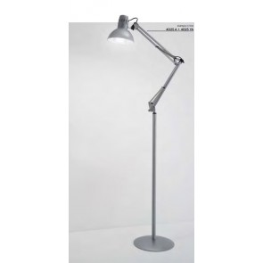 ARC Μεταλλικό φωτιστικό σχεδιαστηρίου δαπέδου PERENZ 4025 A & 4025 YA - Ασημί γκρι χρώμα