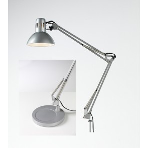 ARC Επιτραπέζιο Μεταλλικό φωτιστικό γραφείου με βάση PERENZ 4025 A & 4025 ZA - Ασημί γκρι χρώμα