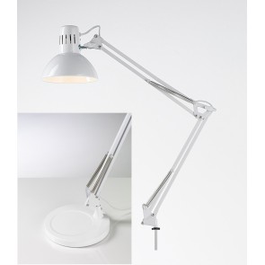 ARC Επιτραπέζιο Μεταλλικό φωτιστικό γραφείου με βάση PERENZ 4025 B & 4025 ZB - λευκό χρώμα