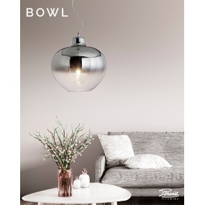 BOWL  Κρεμαστό Φωτιστικό γυάλινο PERENZ 6666 SP - φιμέ Ø 36,5cm