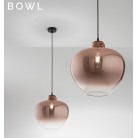 BOWL  Κρεμαστό Φωτιστικό γυάλινο PERENZ 6666 RM - χρώμα χαλκού Ø 36,5cm