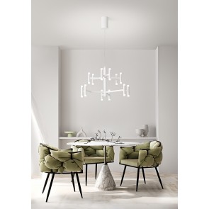 CANDLES Φωτιστικό κρεμαστό πολυέλαιος LED PERENZ 8268 B LC- χρώμα λευκό ματ  Ø70cm  