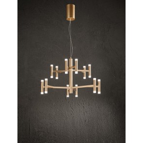 CANDLES Φωτιστικό κρεμαστό πολυέλαιος LED PERENZ 8268 OR LC- χρώμα βουρτσισμένο χρυσό  Ø70cm  