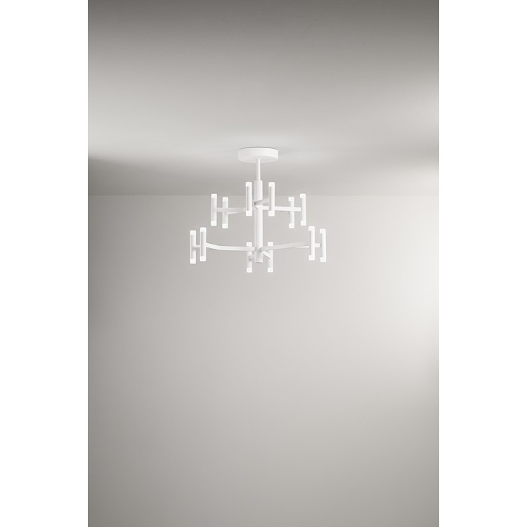 CANDLES Φωτιστικό οροφής πολυέλαιος LED PERENZ 8270 B LC - χρώμα λευκό ματ  Ø70cm  